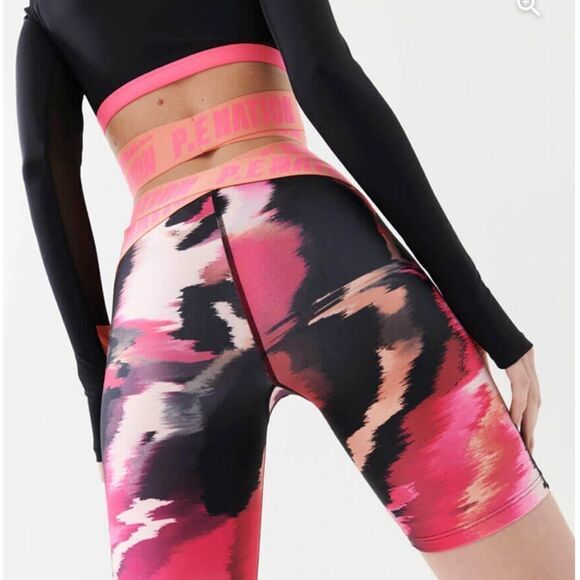 P.E NATION Fluid Short Biker High Rise in Print- Size Small - Picture 4 of 12
